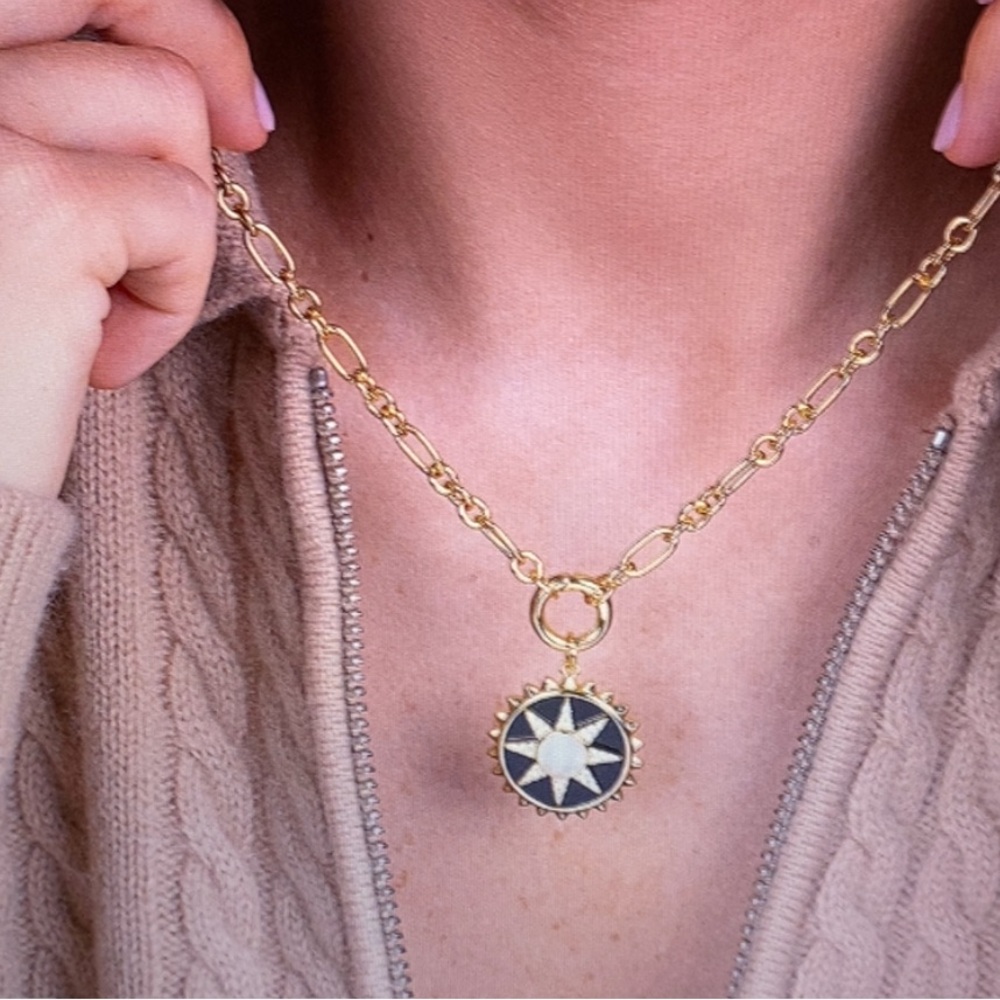 Daniela Swaebe Gold Gold Honor Medallion Link Chain Necklace NWT
